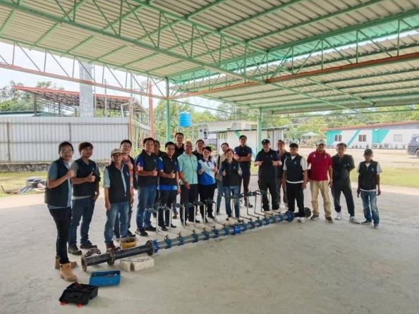 Practical pipe assembly during the water reticulation training course